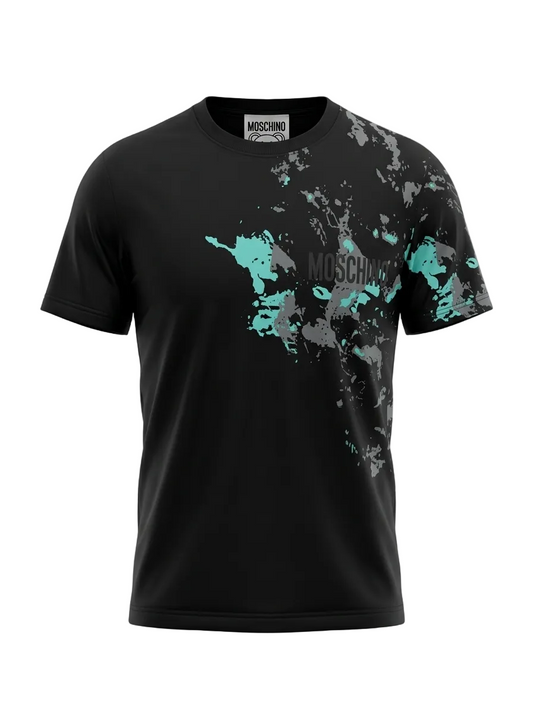 Moschino Logo Printed Black Slimfit Tshirt For Men
