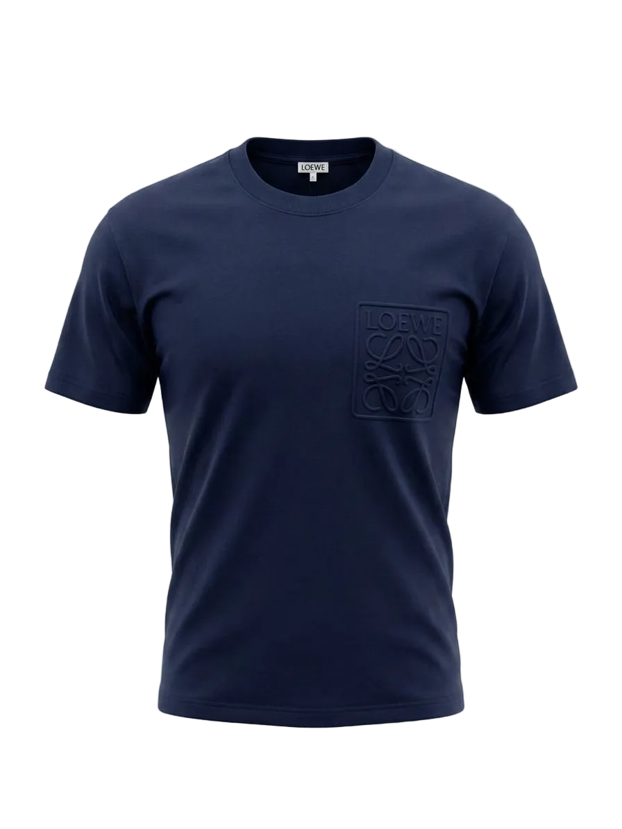 Embossed Logo Dark Blue Tshirt For Men