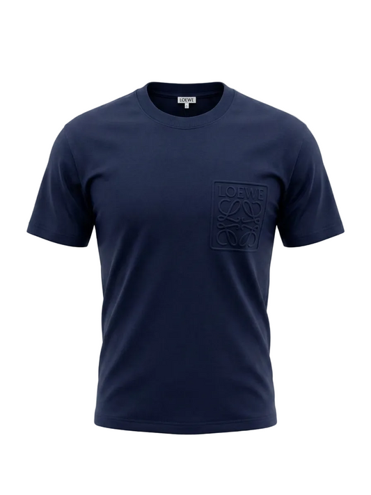 Embossed Logo Dark Blue Tshirt For Men