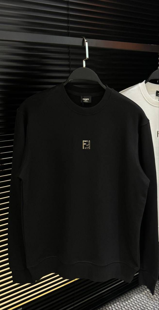 FF Metal Logo Black Sweatshirt For Men