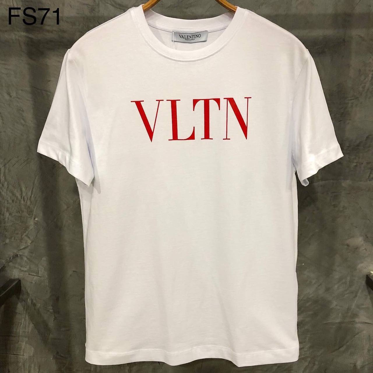 'VLTN' Printed Logo White Tshirt For Men