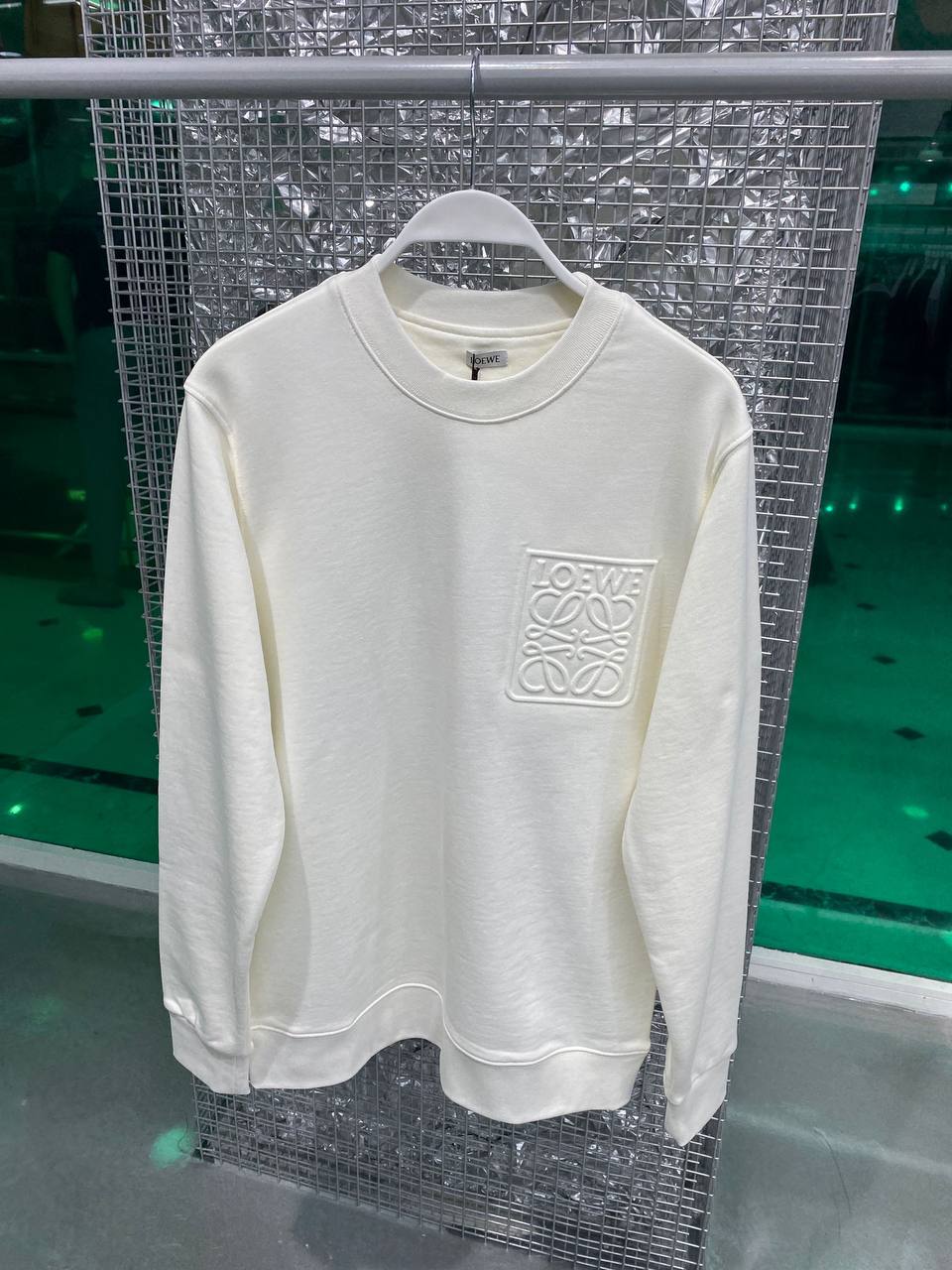 Loewe Embossed Logo White Sweatshirt 23/24