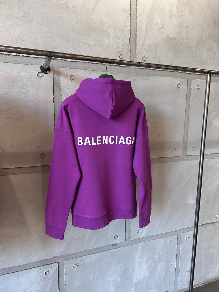 Balenciaga Printed Logo Purple Hoodie UNISEX