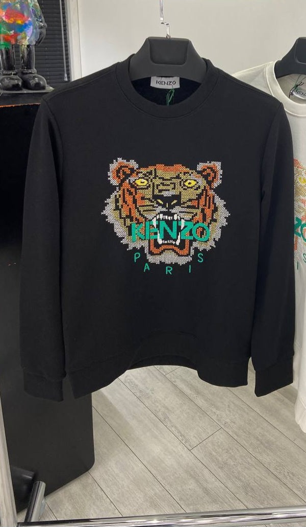 KENZO Embroidered Black Sweatshirt UNISEX
