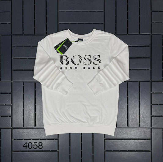 BOSS Rubber Logo White Sweatshirt For Men