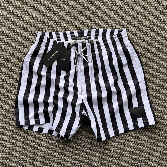 D&G Black Striped Swim Short For Men