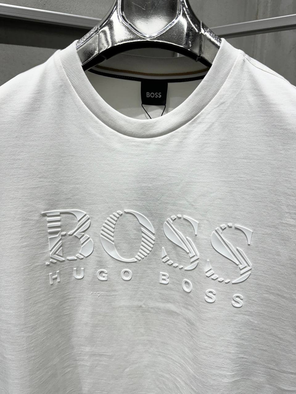 BOSS Rubber Logo White Tshirt For Men