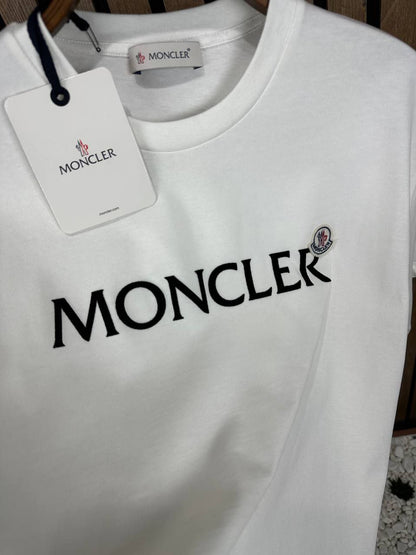 Moncler Chamois Logo White Tshirt For Men