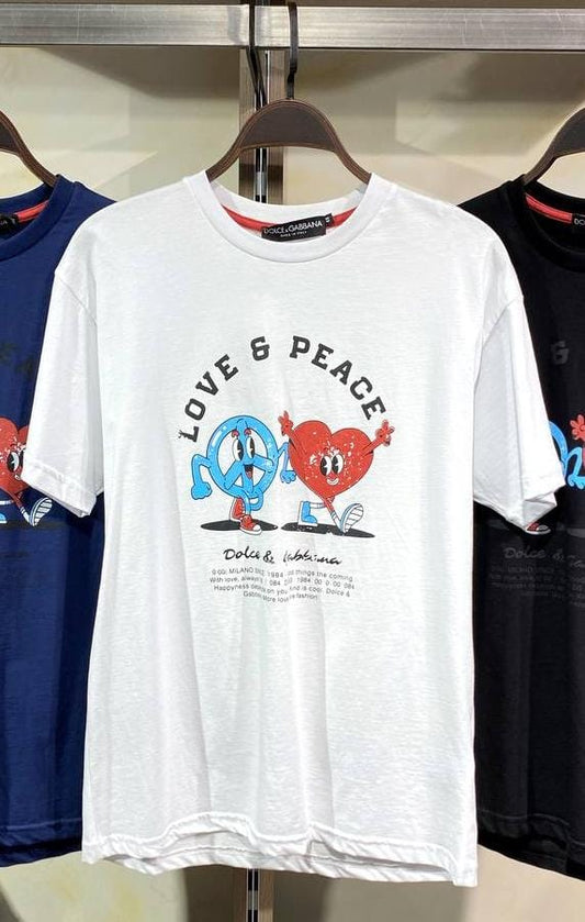 LOVE & PEACE White Tshirt For Men