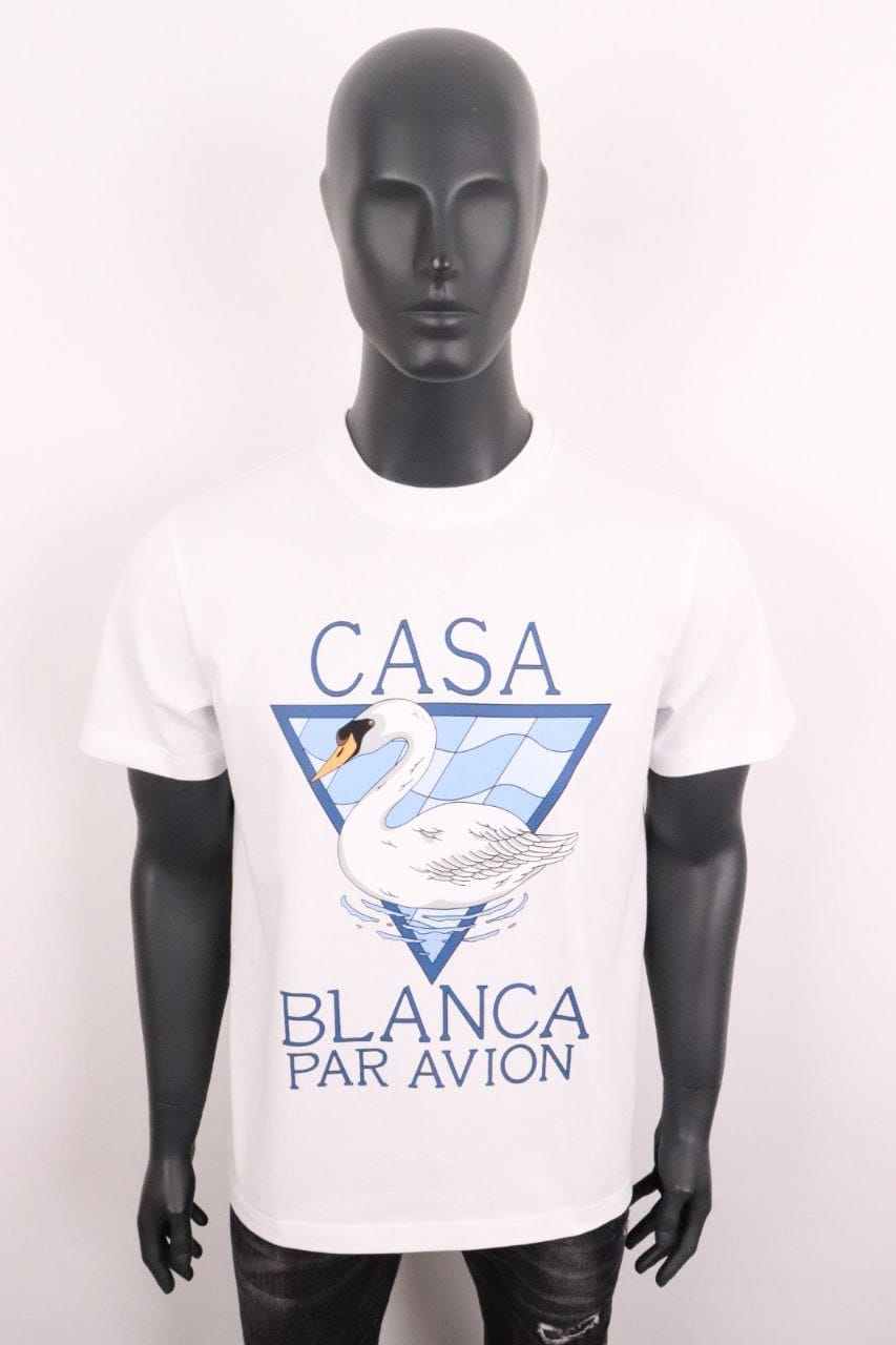 Casablanca Par Avion Logo Printed White Tshirt