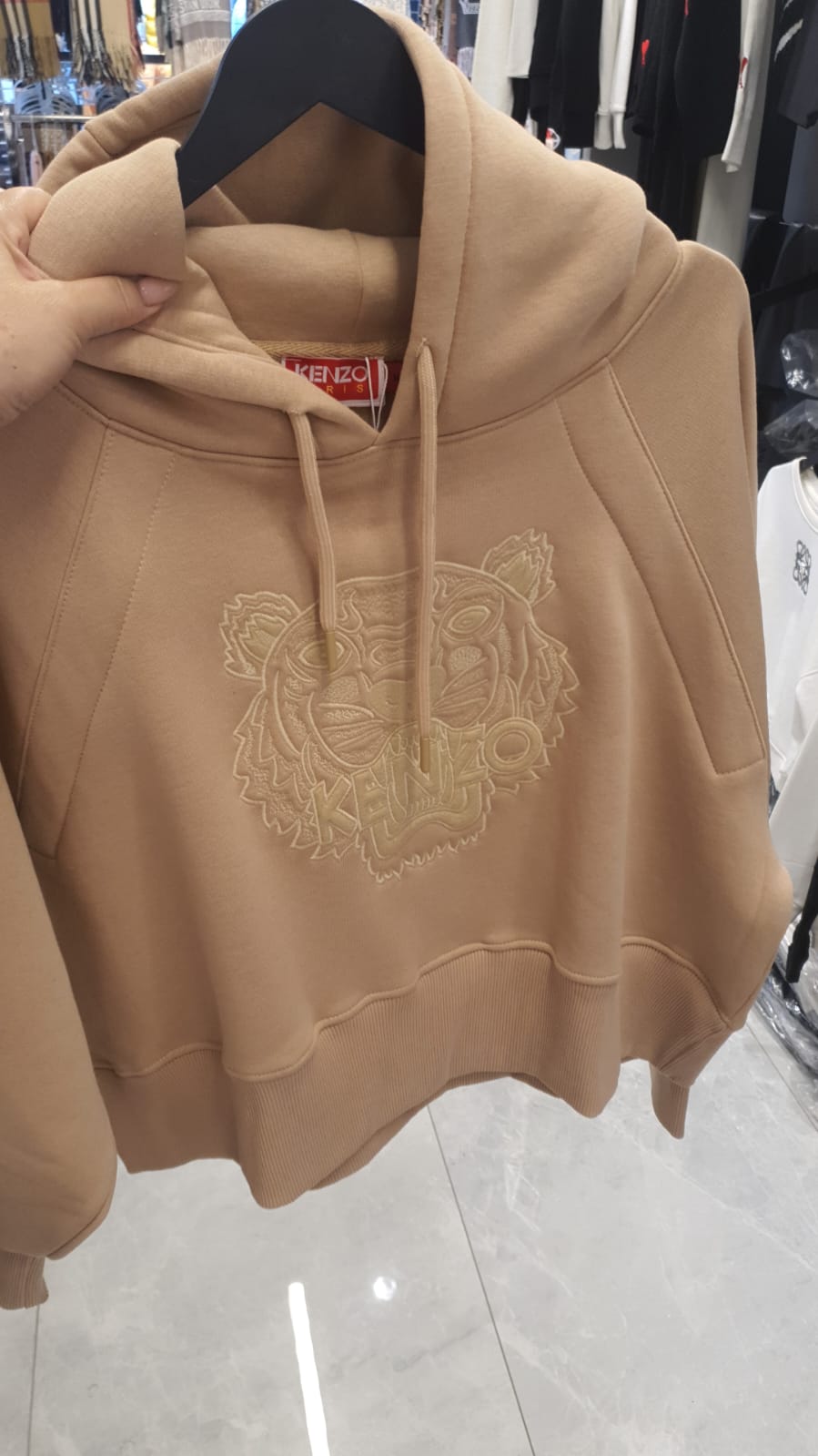 Light Brown Crop Hoodie For Women