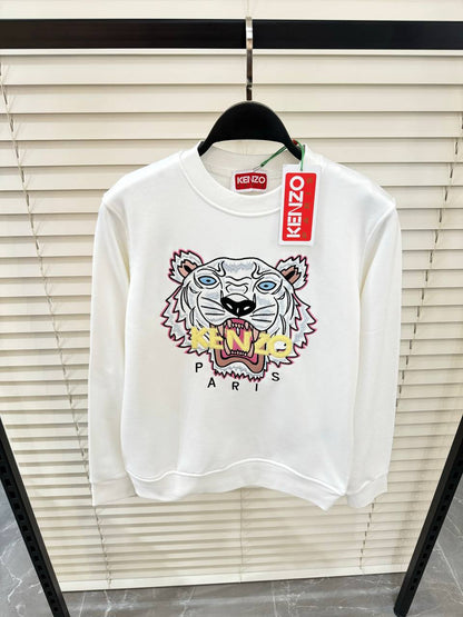 Kenzo Embroidered Logo White Sweatshirt For Women