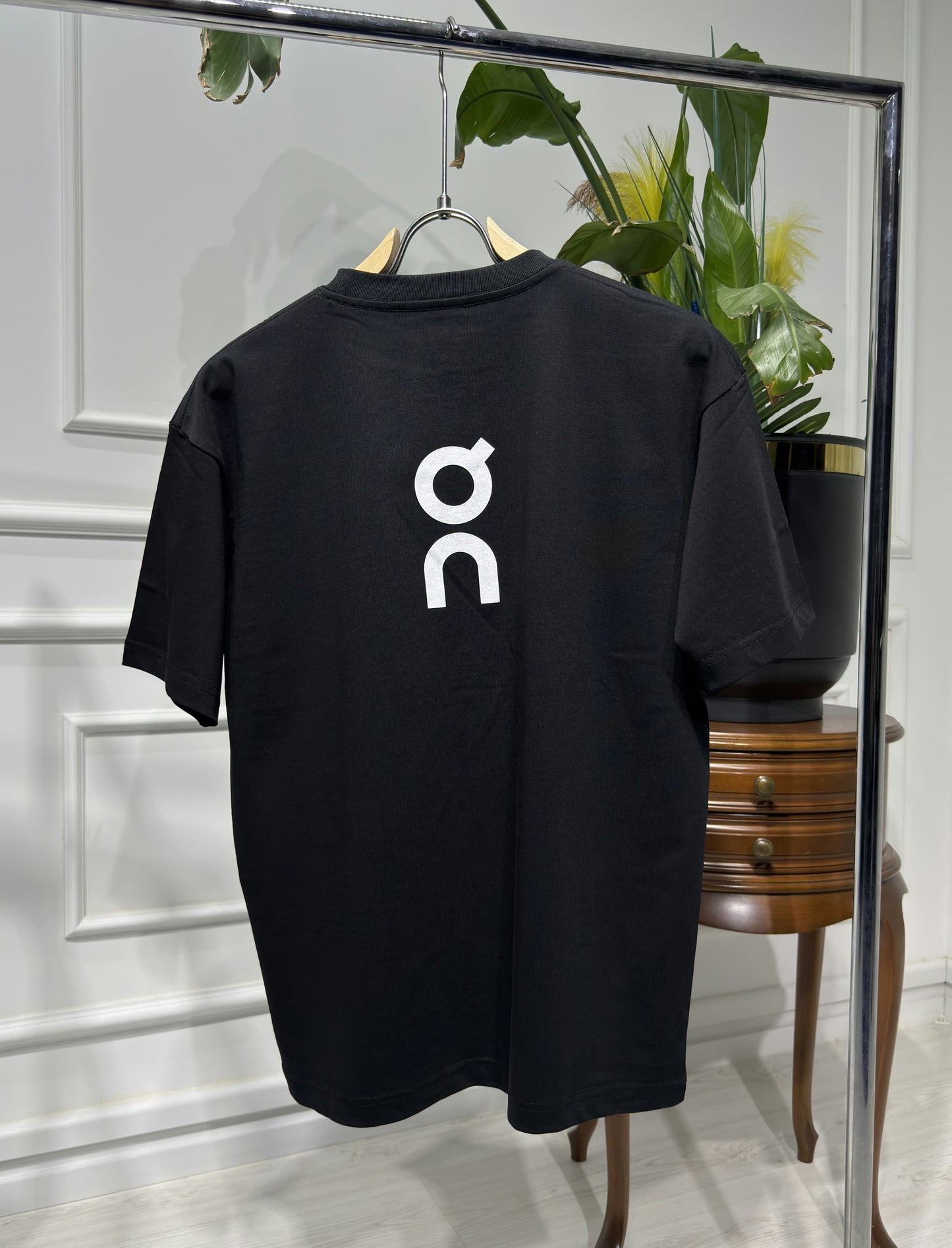 ON Rubber Logo Black Tshirt For Men