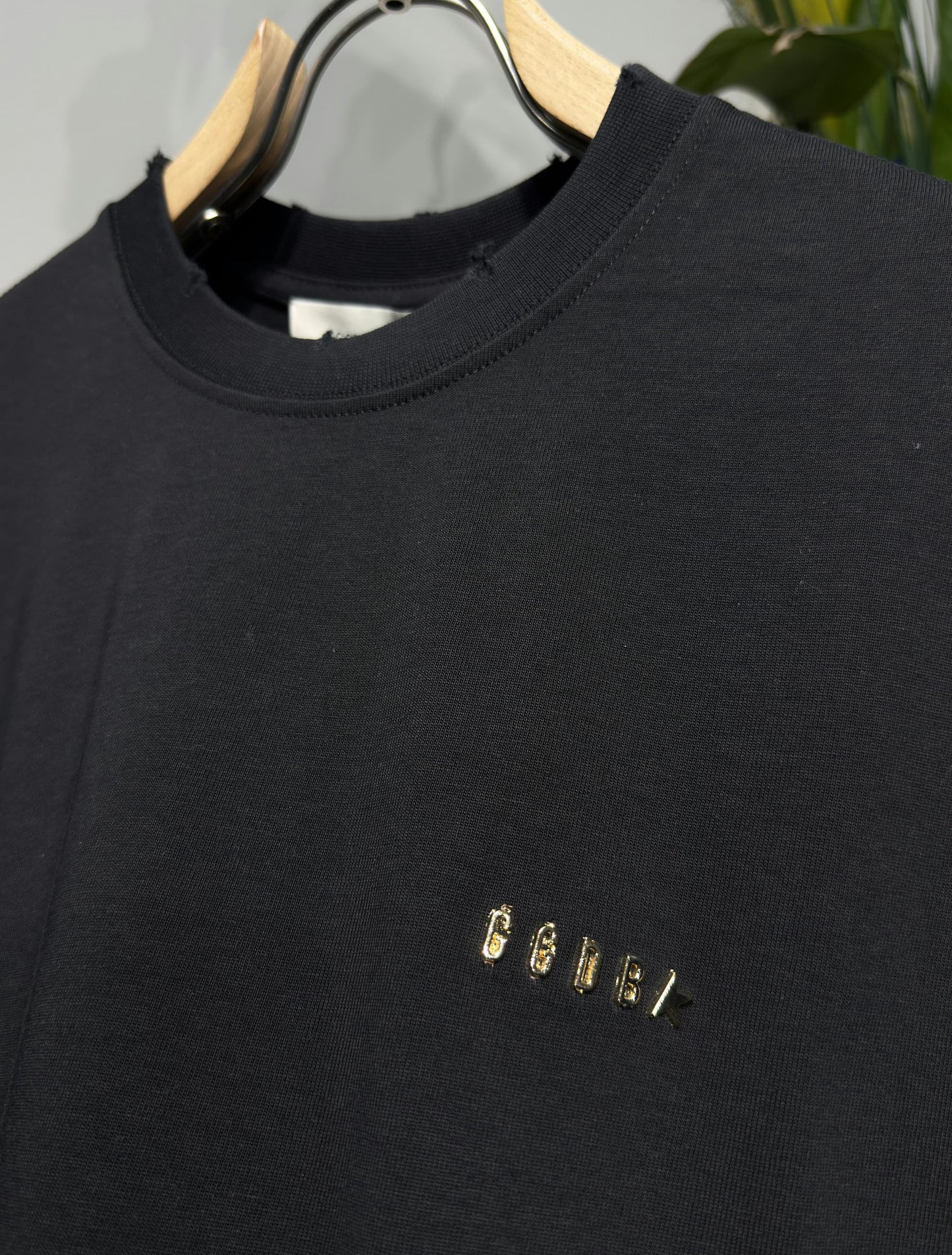 GGDB Gold Metal Logo Black Tshirt For Men