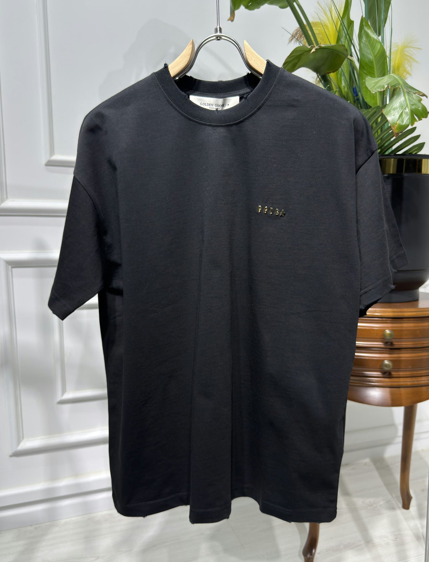 GGDB Gold Metal Logo Black Tshirt For Men