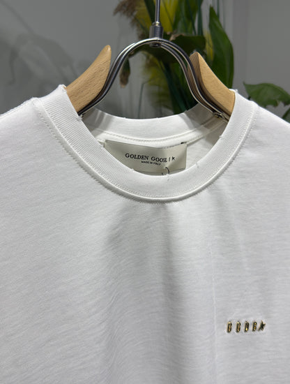 GGDB Gold Metal Logo White Tshirt For Men