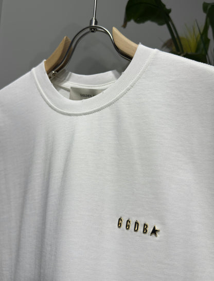 GGDB Gold Metal Logo White Tshirt For Men