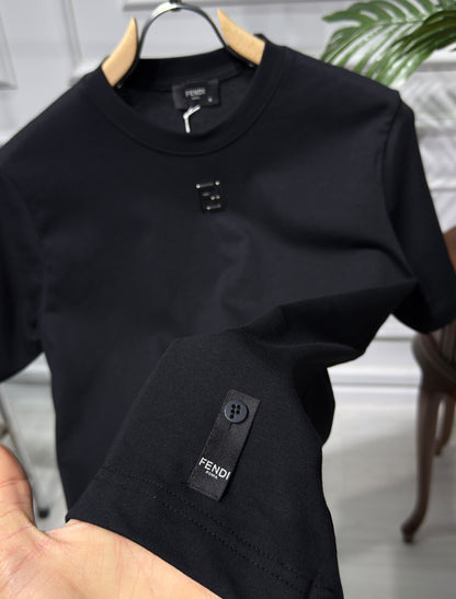 FF Metal Logo Black Tshirt For Men