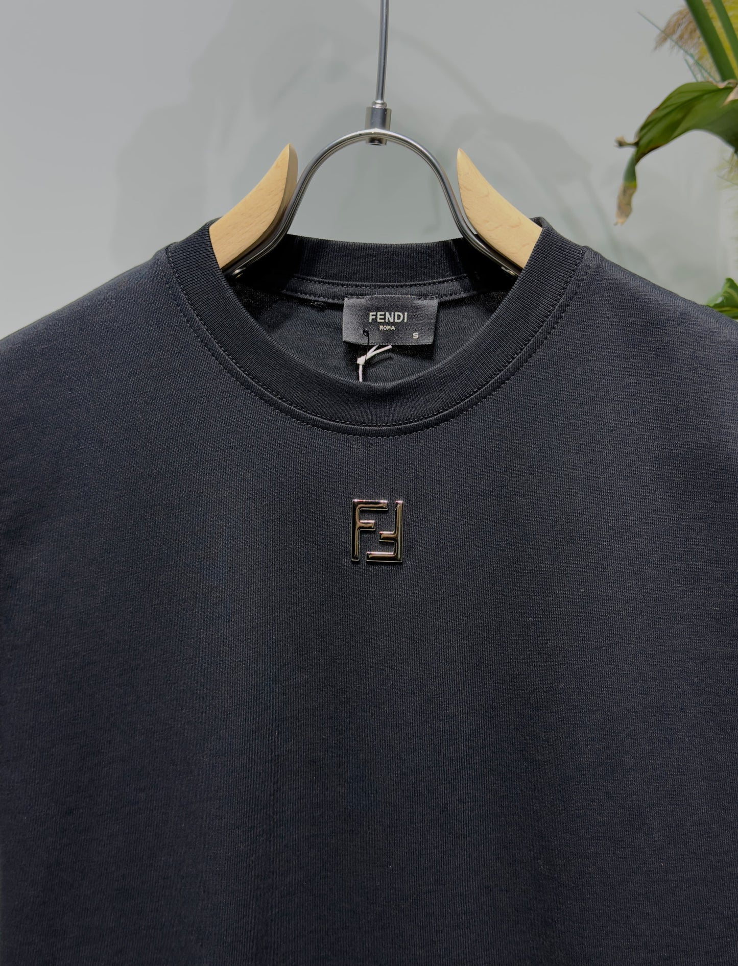 FF Metal Logo Black Tshirt For Men