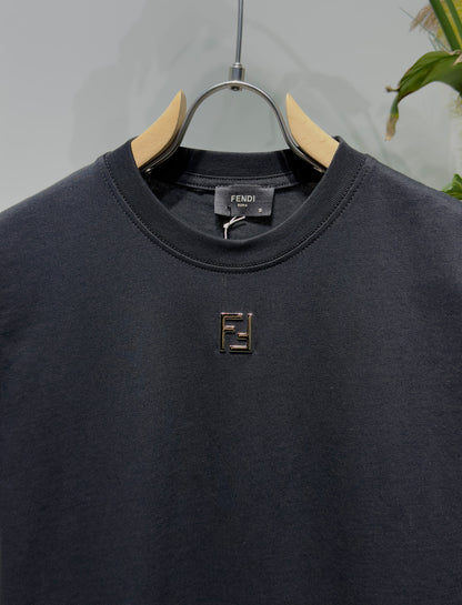 FF Metal Logo Black Tshirt For Men