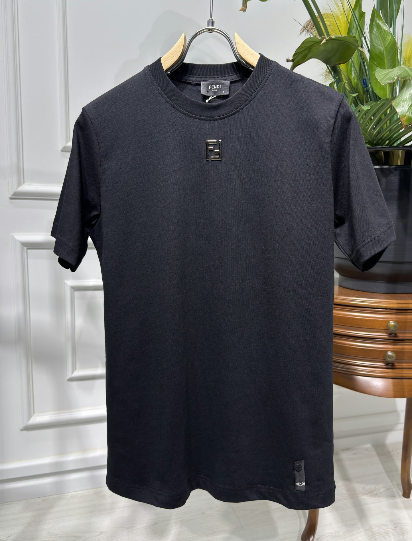 FF Metal Logo Black Tshirt For Men