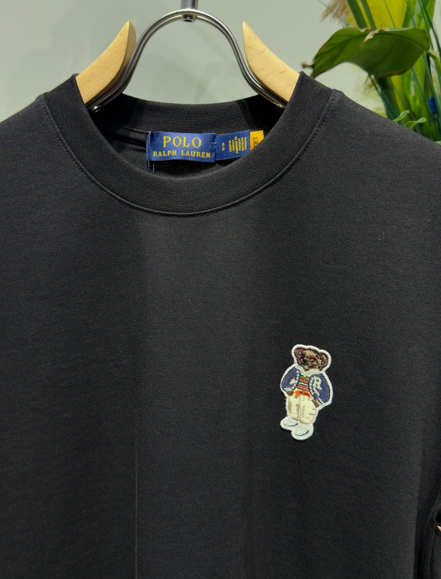 Polo Bear Embroidered Logo Black Tshirt For Men