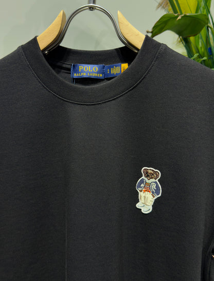 Polo Bear Embroidered Logo Black Tshirt For Men