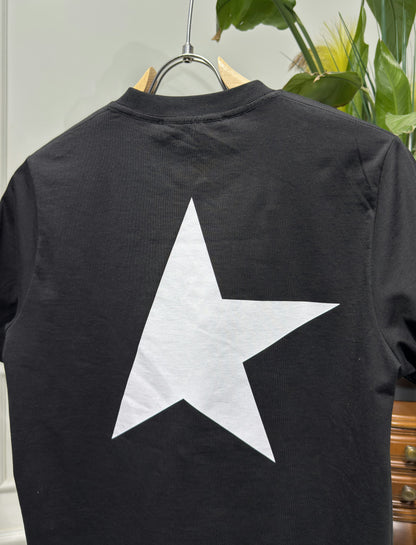STAR Logo Printed Black Tshirt For Men