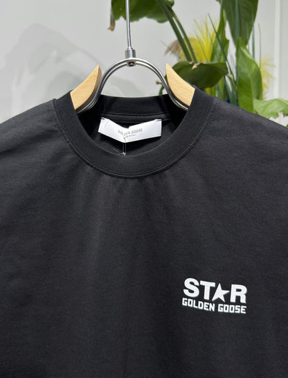 STAR Logo Printed Black Tshirt For Men