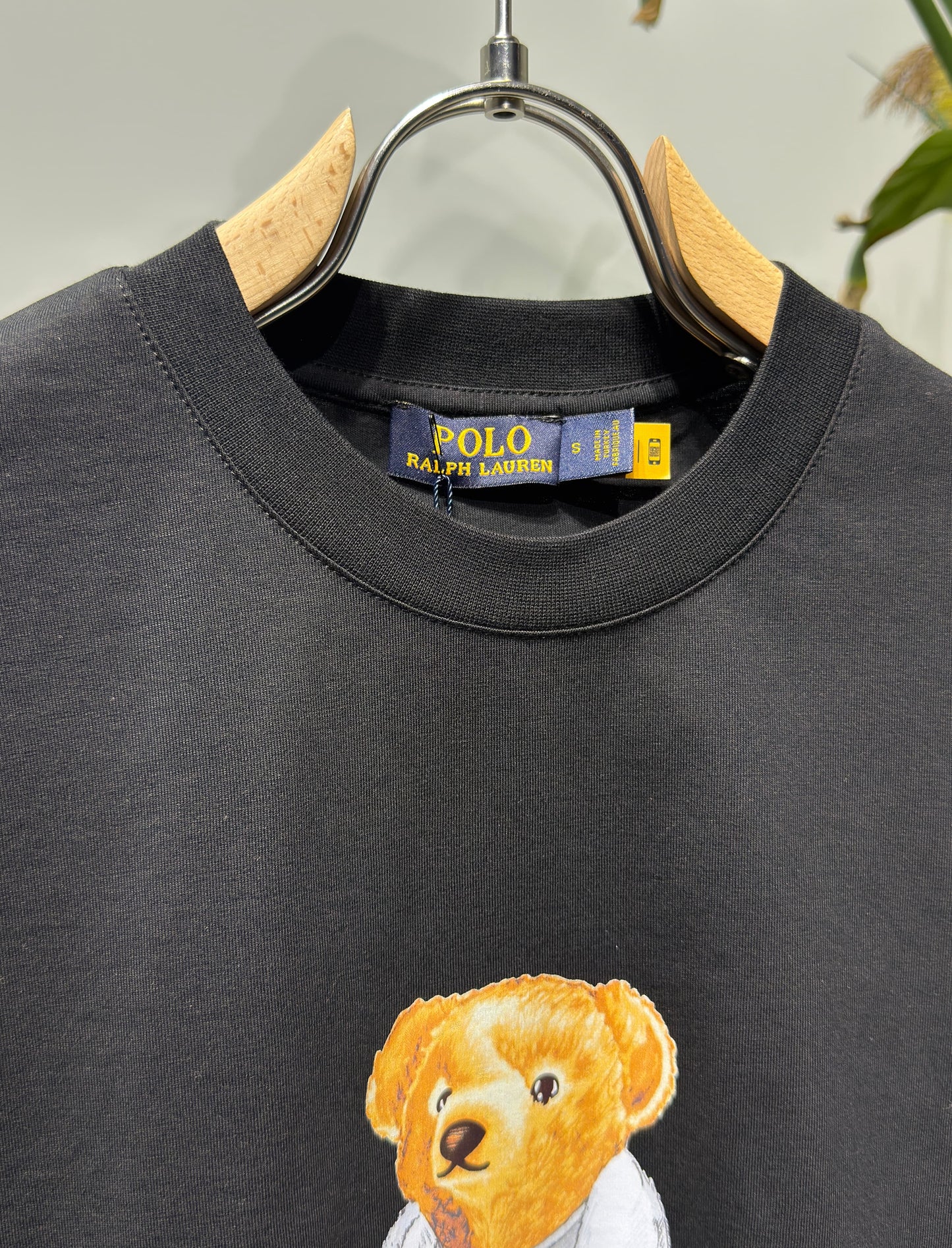 Polo Bear Printed Logo Black Tshirt For Men