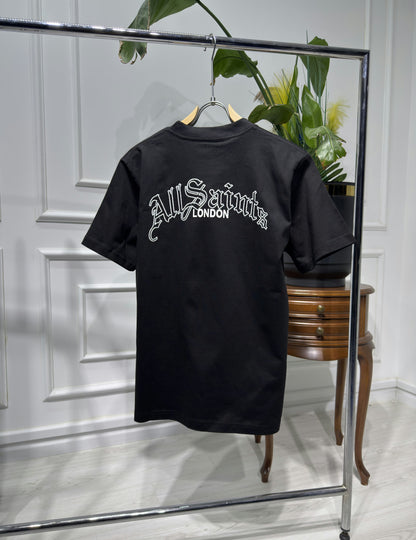 Embroidered Logo Black Relaxed-fit Tshirt For Men