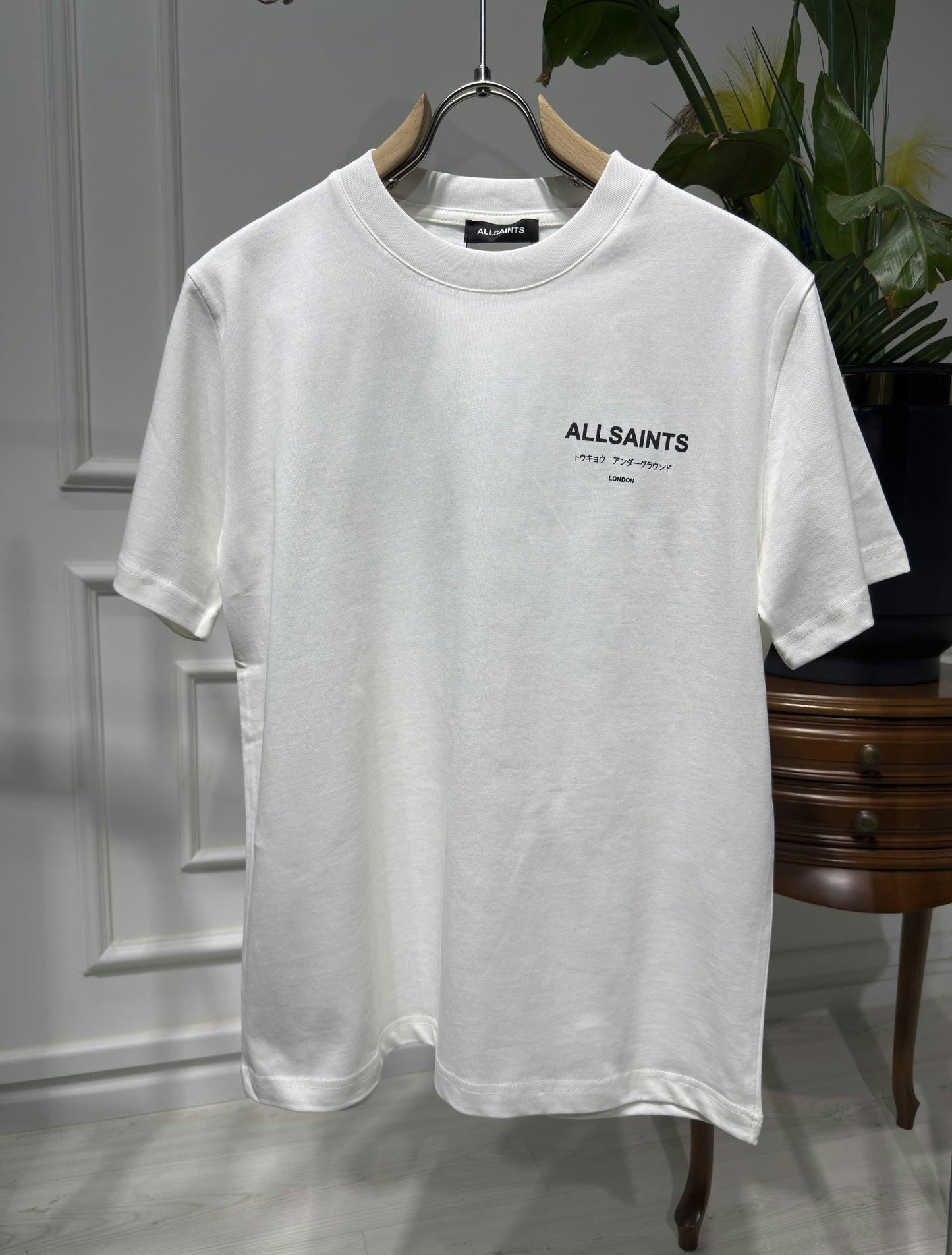 Allsaints Underground White Relaxed-fit Tshirt For Men
