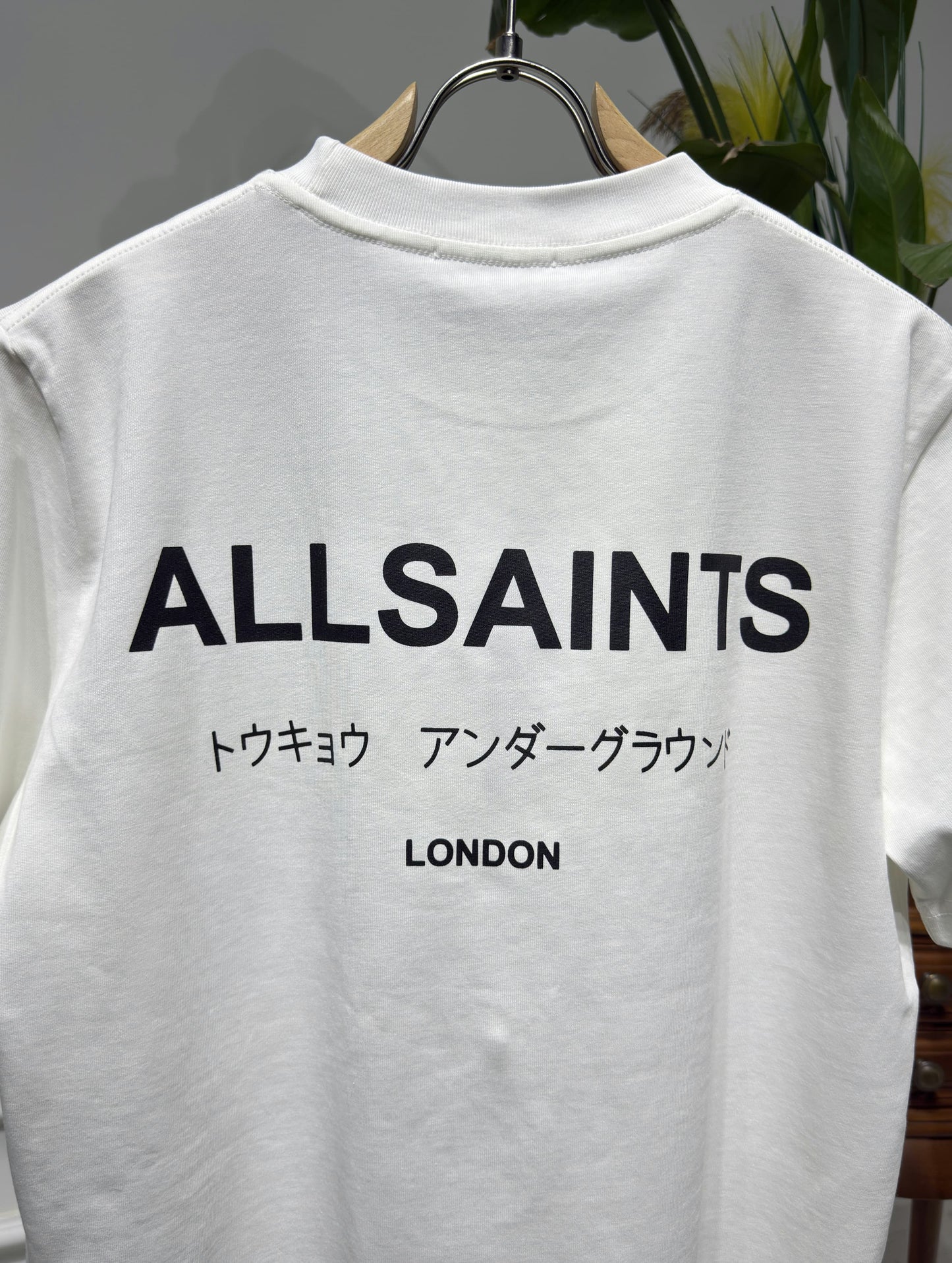 Allsaints Underground White Relaxed-fit Tshirt For Men