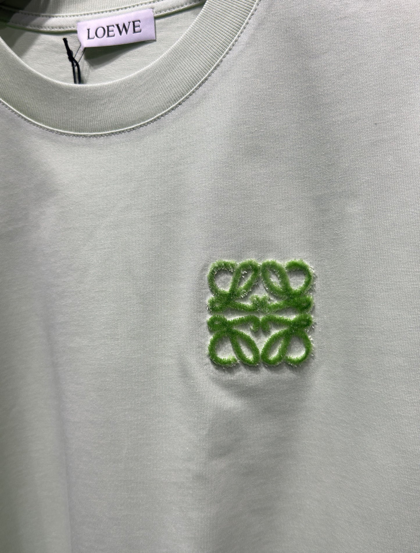 Chamois Embroidered Logo Light Green Tshirt For Men