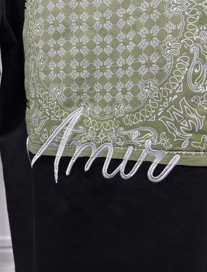 Amiri Bandana Embroidered Logo Relaxed Fit Tshirt For Men