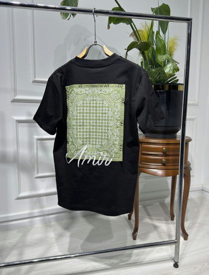 Amiri Bandana Embroidered Logo Relaxed Fit Tshirt For Men