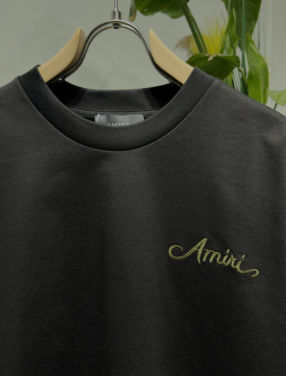 Amiri Bandana Embroidered Logo Relaxed Fit Tshirt For Men