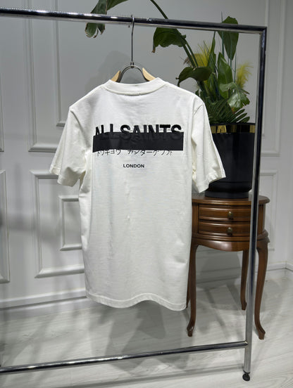 Allsaints Redact White Relaxed-fit Tshirt For Men