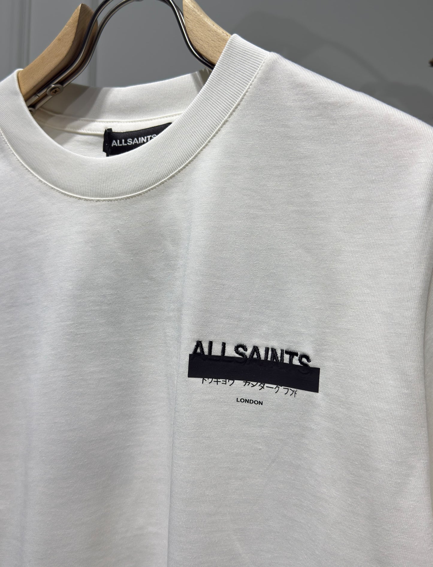 Allsaints Redact White Relaxed-fit Tshirt For Men