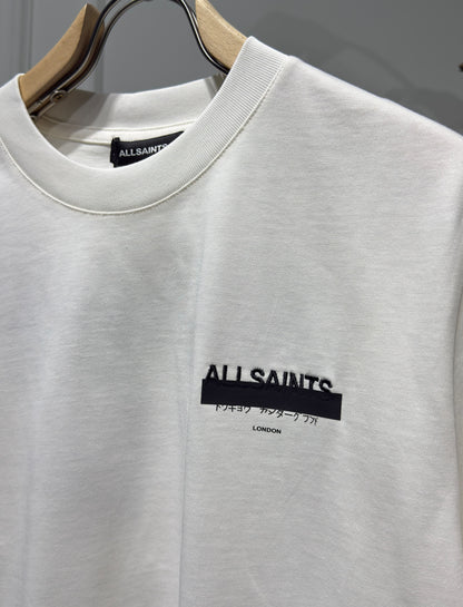 Allsaints Redact White Relaxed-fit Tshirt For Men