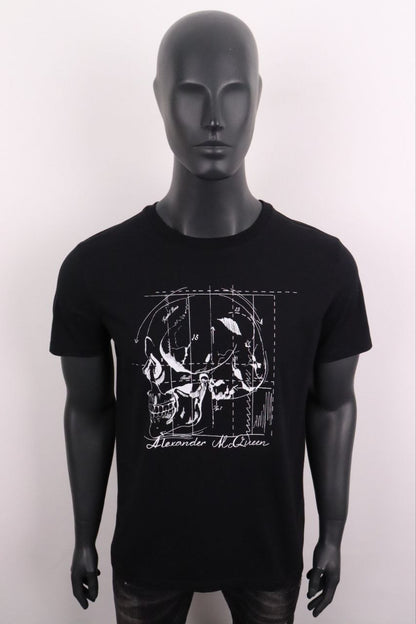Skull Logo Printed Black Slim-Fit Tshirt For Men