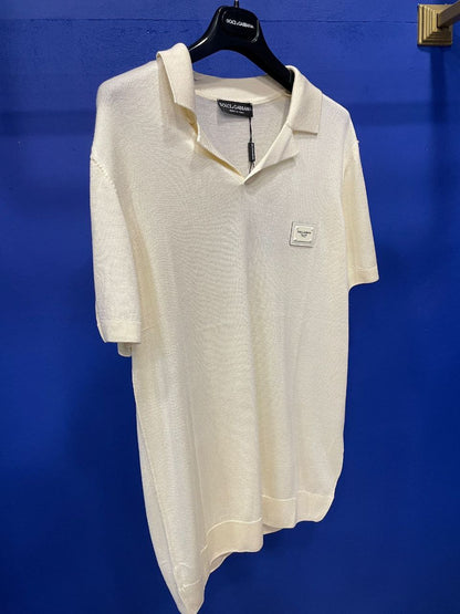 D&G Triko Offwhite Polo Tshirt For Men
