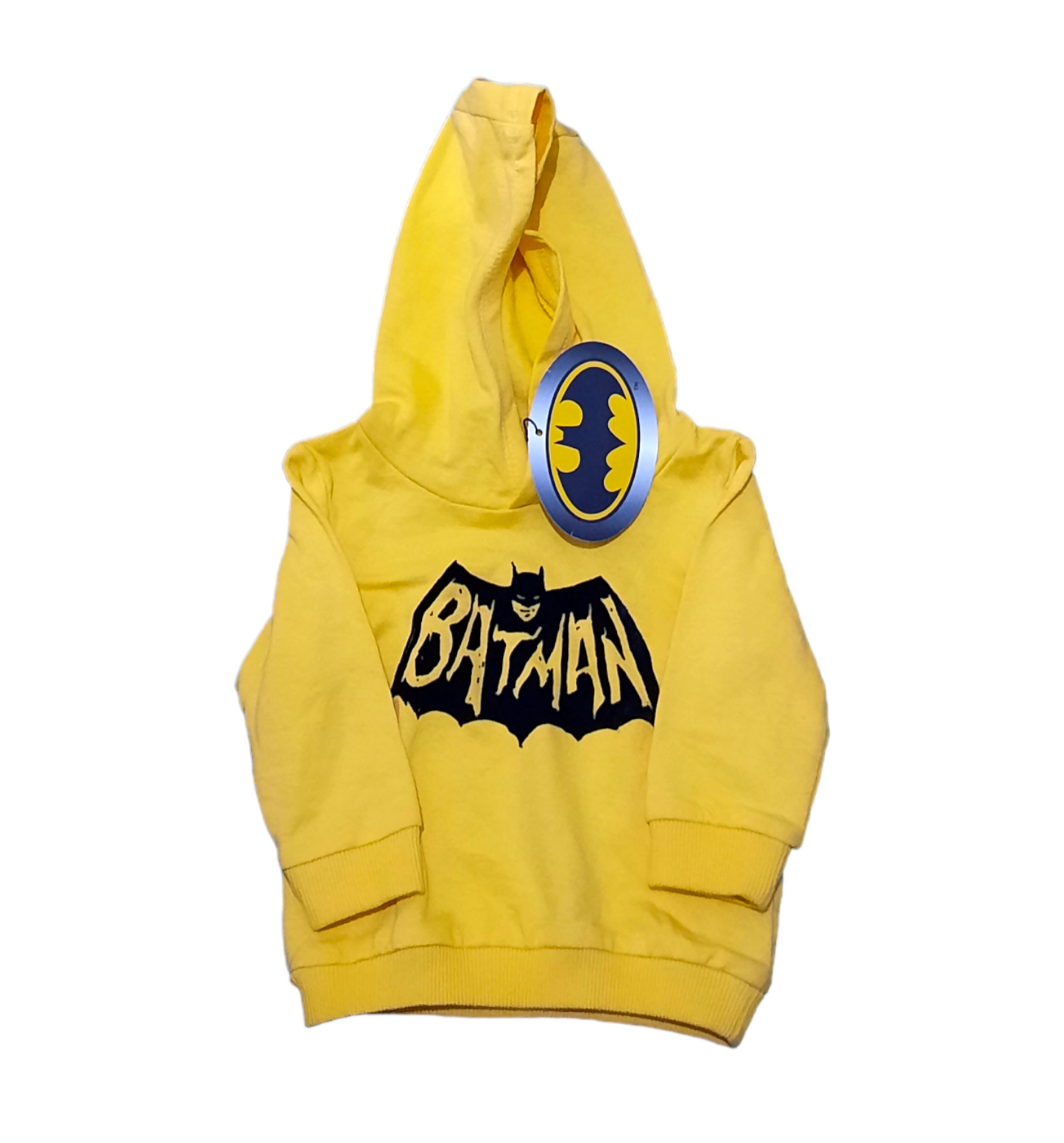 BATMAN LOGO YELLOW HOODIE FOR BABY