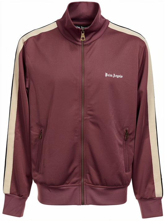 Palm Angels Full-Zip Burgundy Slimfit Jacket For Men