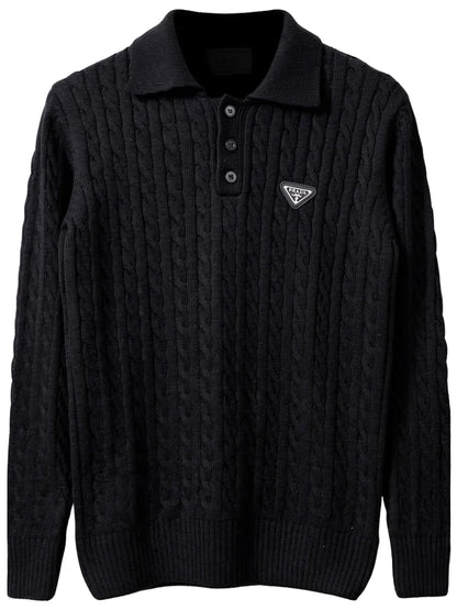 Prada Black Knitted Polo for Men