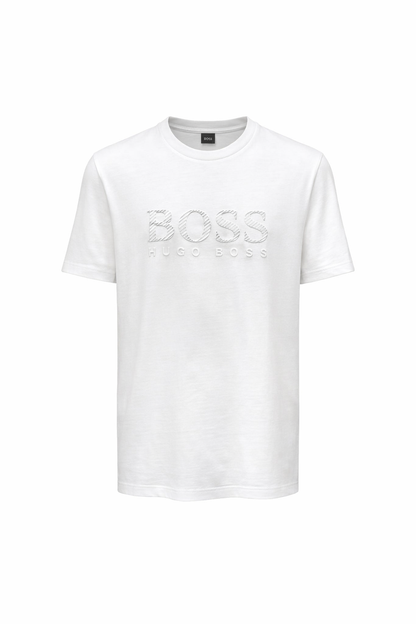 BOSS Rubber Logo White Tshirt For Men