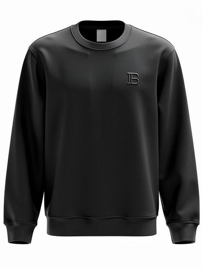Balmain paris B metal logo black sweatshirt for men