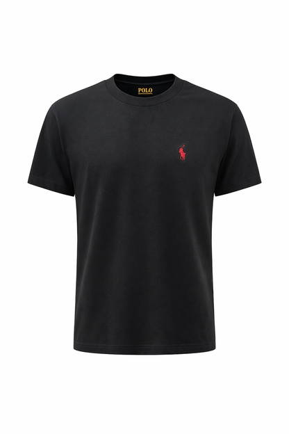RL Embroidered Logo Black Tshirt For Men