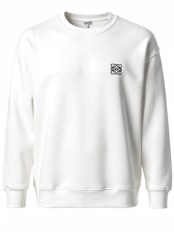 Embroidered logo white sweatshirt for men