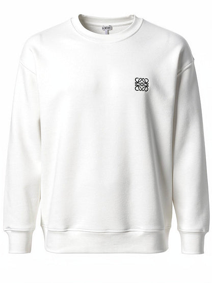 Embroidered logo white sweatshirt for men